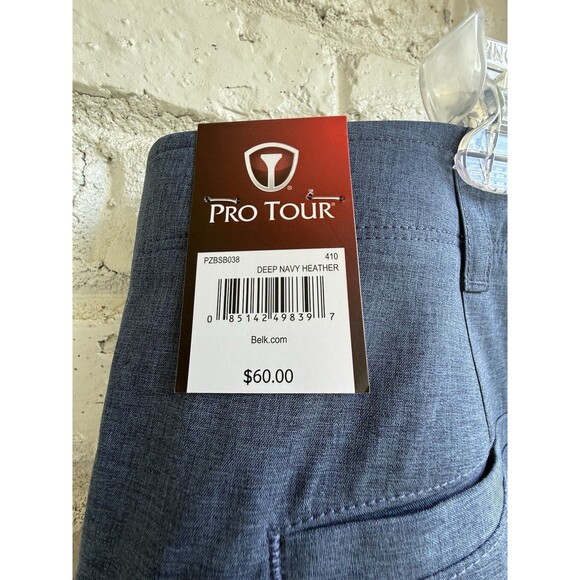 NWT Pro Tour Golf Shorts Motionplay 360 Comfort Stretch Tech Shorts Sz 40 Navy - Picture 4 of 7